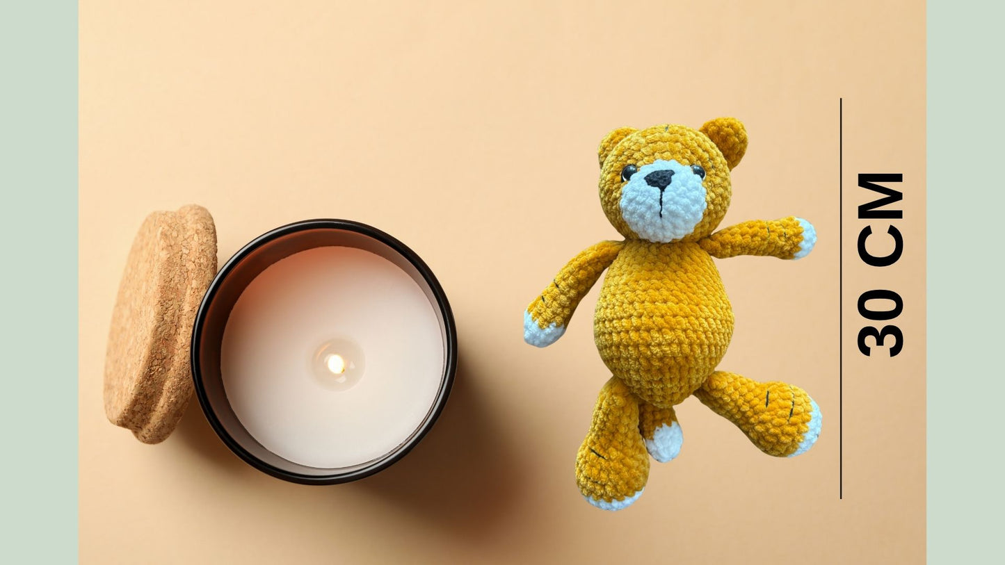 Amigurumi tığ işi Kaplan, el yapımı oyuncak, örgü oyuncak uyku arkadaşı