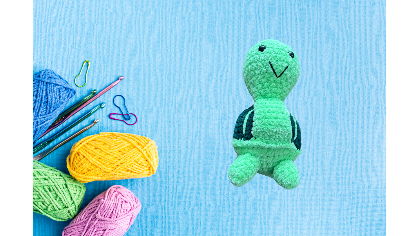 Amigurumi tığ işi kaplumbağa, el yapımı oyuncak, örgü oyuncak uyku arkadaşı