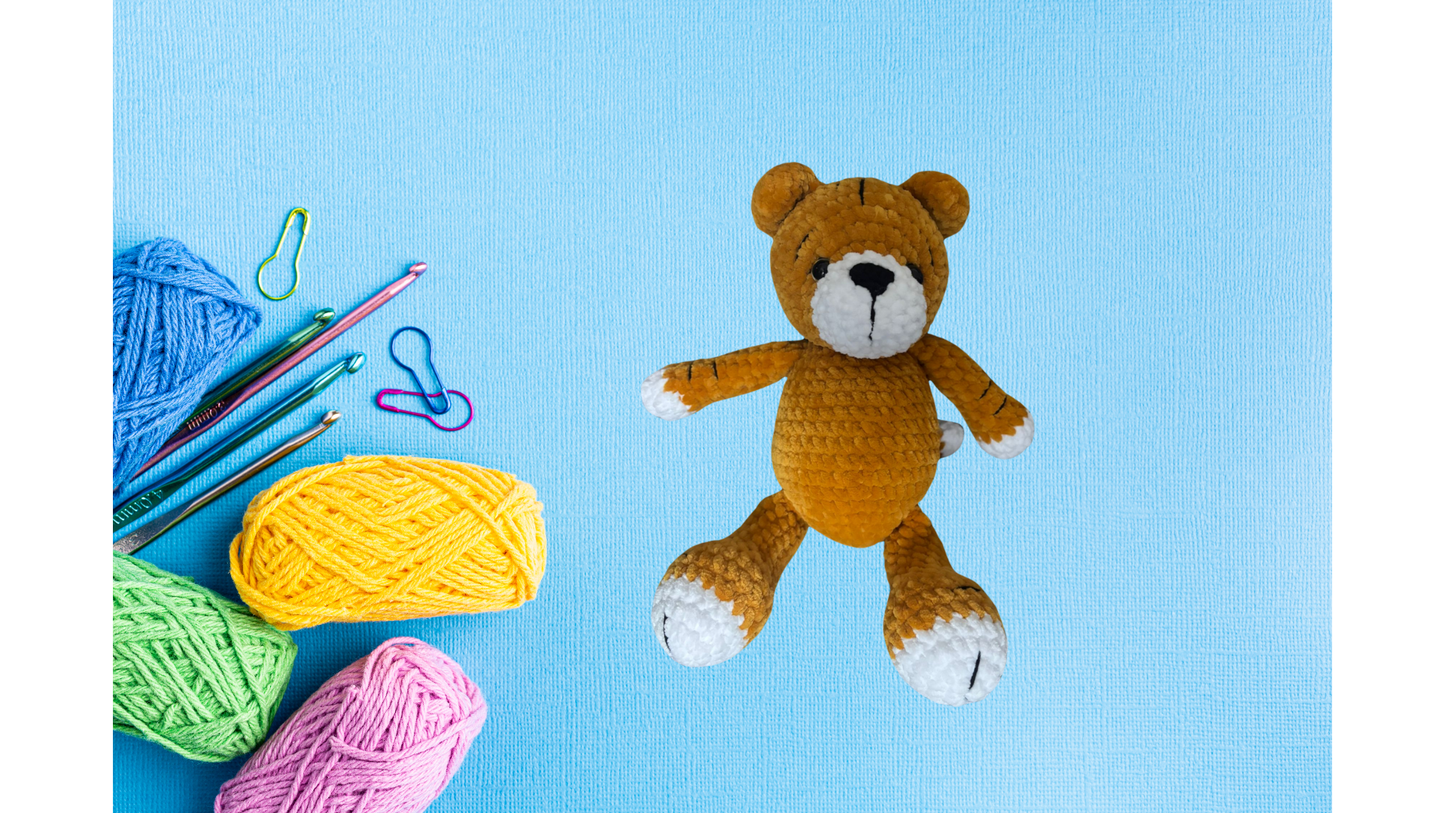 Amigurumi tığ işi Kaplan, el yapımı oyuncak, örgü oyuncak uyku arkadaşı
