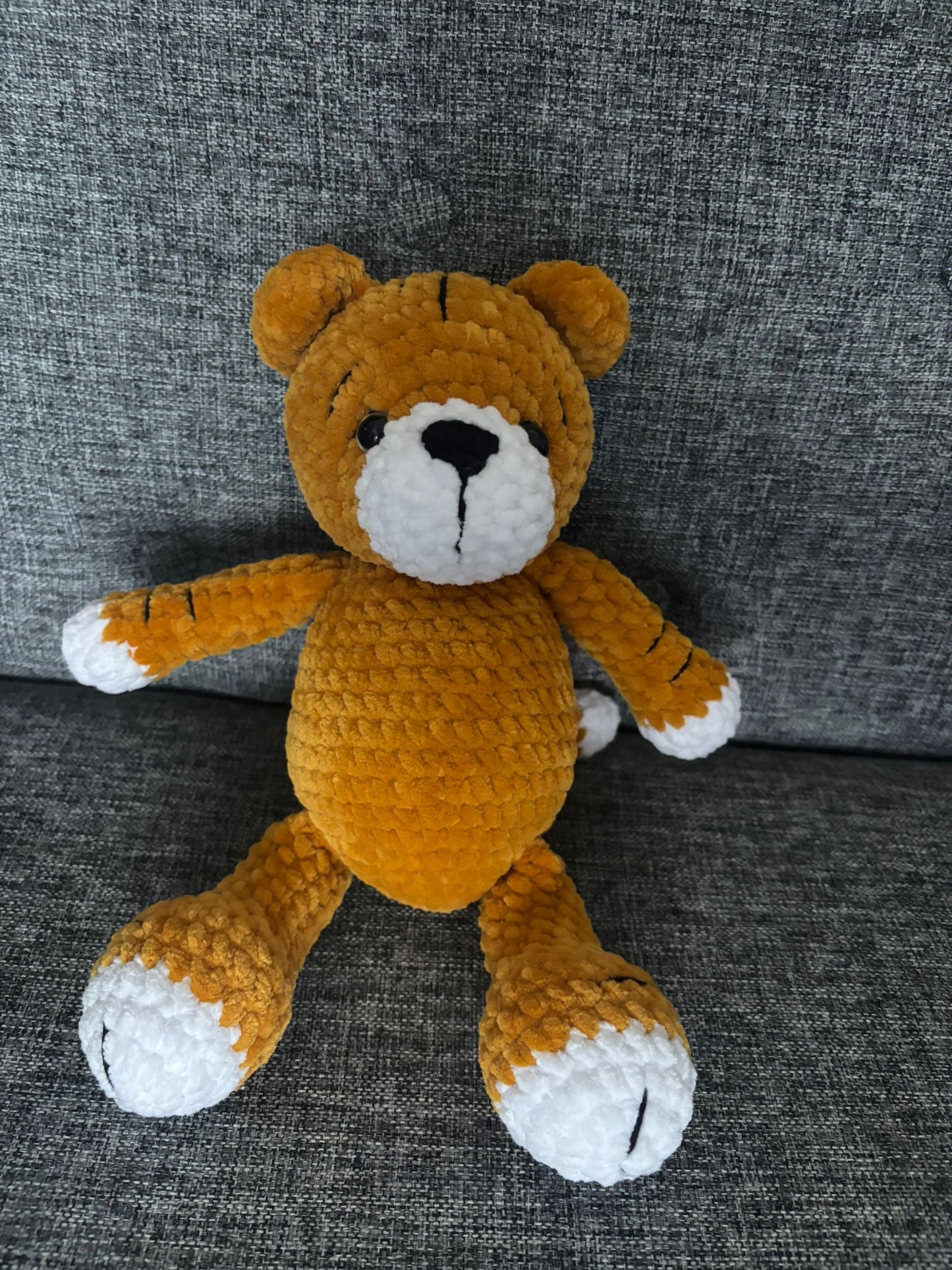 Amigurumi tığ işi Kaplan, el yapımı oyuncak, örgü oyuncak uyku arkadaşı